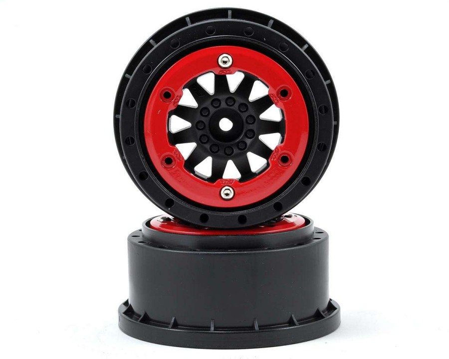 Tires/Wheels Pro-Line | Pro-Line F-11 Bead-Loc Short Course Wheels (Black/Red) (2) W/12Mm Hex (Slash Rear)