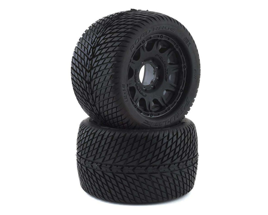 Tires/Wheels Pro-Line | Pro-Line Road Rage Mx38 3.8 Tire W/Raid 8 32 Wheels (2) (Black) (M2) W/Removable Hex