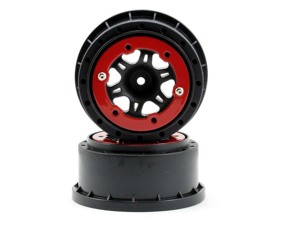 Tires/Wheels Pro-Line | Pro-Line Split Six Bead-Loc Short Course Front Wheels (Black/Red) (2) W/12Mm Hex (Slash Front)