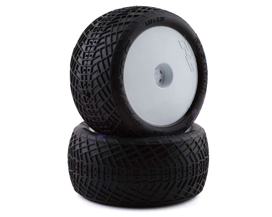 Tires/Wheels Pro-Line | Pro-Line Positron 2.2 Rear Buggy Pre-Mounted Tires (2) (White) (Mc) W/12Mm Hex