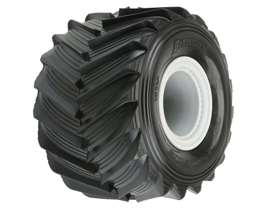 Tires/Wheels Pro-Line | Pro-Line Demolisher 2.6/3.5 Pre-Mounted Monster Truck Tires (Grey) (2) W/12Mm Removable Hex