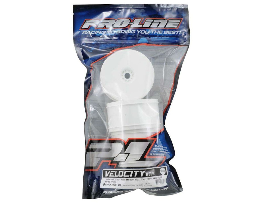 Tires/Wheels Pro-Line | Pro-Line Velocity Vtr 4.0 Zero Offset Truck Truggy Wheels (4) (White)