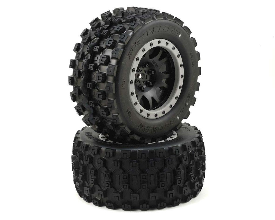 Tires/Wheels Pro-Line | Pro-Line X-Maxx Badlands Mx43 Pro-Loc Pre-Mounted All Terrain Tires (Mx43) W/Impulse Pro-Loc Wheels (Black) (2)