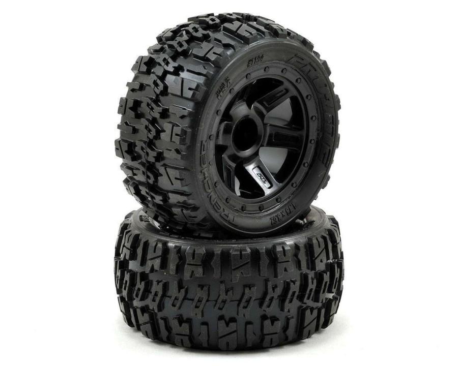 Tires/Wheels Pro-Line | Pro-Line Pre-Mounted Trencher Desperado Wheels (2) (1/16 E-Revo) (Black)