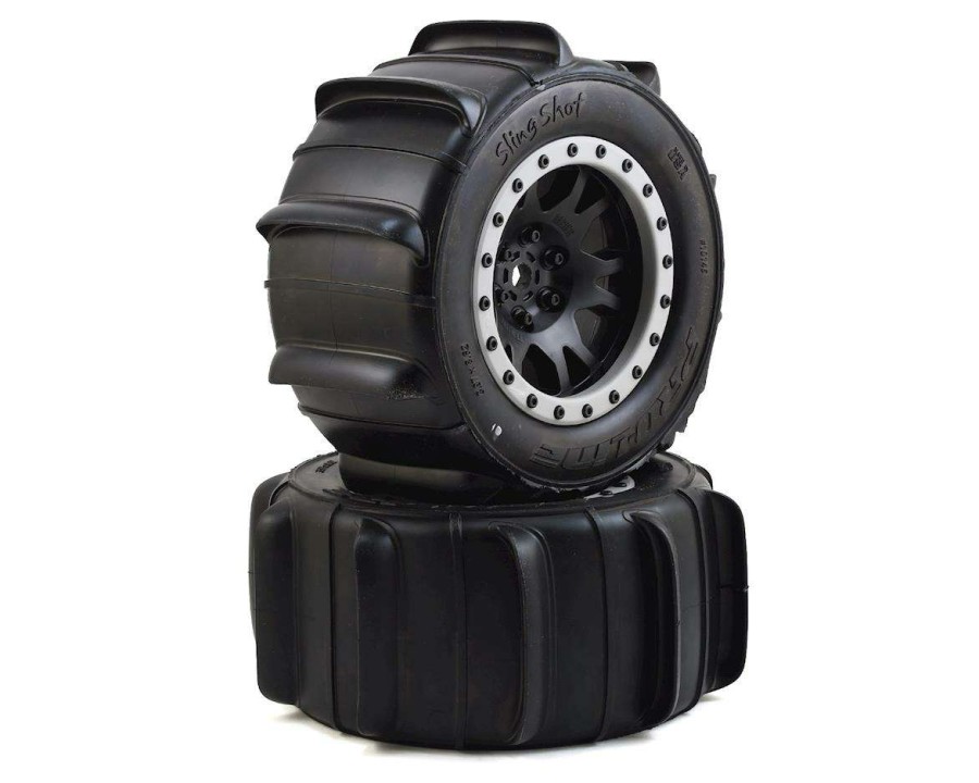 Tires/Wheels Pro-Line | Pro-Line X-Maxx Sling Shot Pre-Mounted Sand Tires W/Impulse Pro-Loc Wheels (Mx43) (Black) (2)