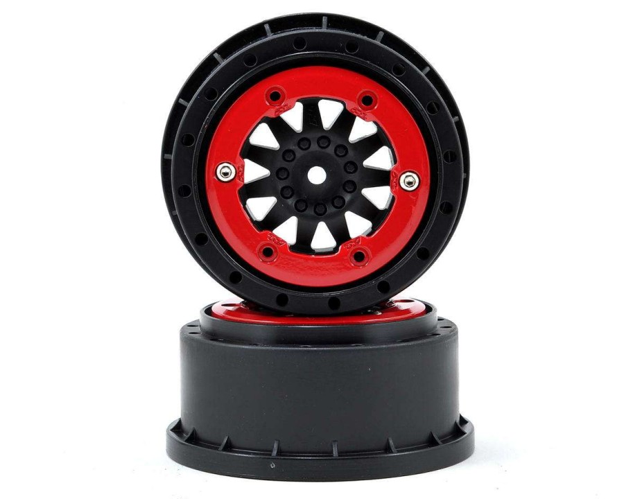 Tires/Wheels Pro-Line | Pro-Line Protrac F-11 Bead-Loc Short Course Wheels (Black/Red) (2) W/12Mm Hex (2Wd Slash)