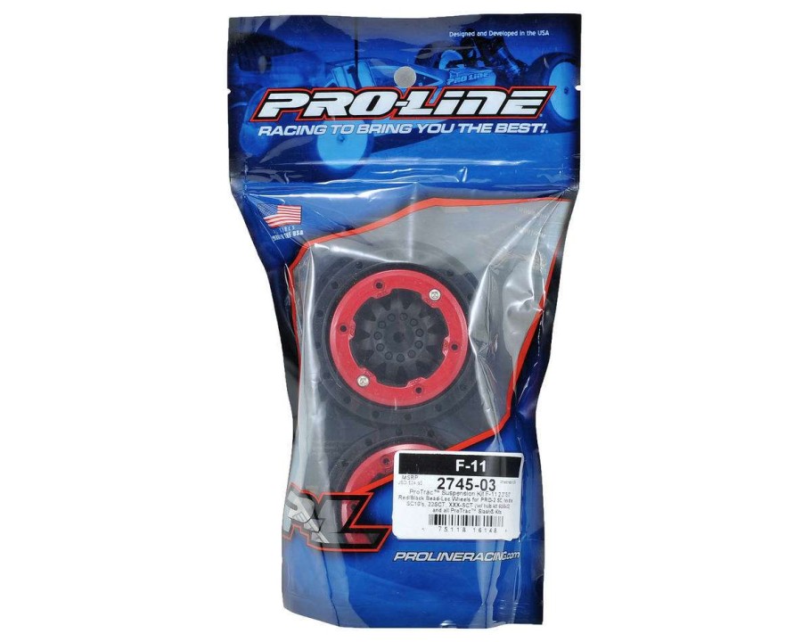 Tires/Wheels Pro-Line | Pro-Line Protrac F-11 Bead-Loc Short Course Wheels (Black/Red) (2) W/12Mm Hex (2Wd Slash)